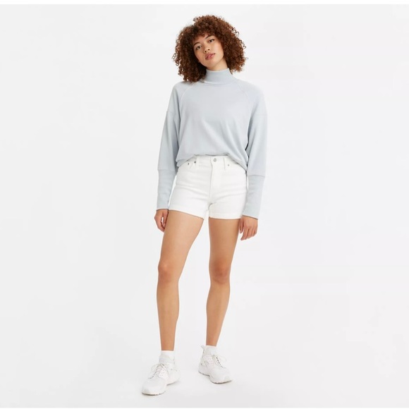 White MIDRISE MID LENGTH SHORTS - Picture 1 of 12